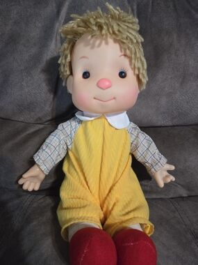1980s Komfy Kids Astra Trading Yarn Hair Boy Doll Plush Toy 15"